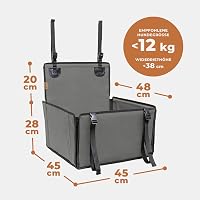 WUGLO Extra Stabil Kutya Autósülés - Megerősített Kisállat Ülés 4 Rögzítőpánttal - Vízálló Oxford Anyagú Hátsó Ülésre Kis és Közepes Kutyákn 8