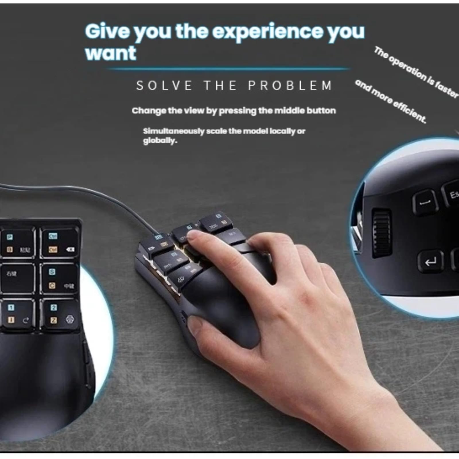 Ratón para juegos con cable de 9 botones programables con interruptores mecánicos intercambiables en caliente, rueda de desplazamiento lateral, retroiluminación RGB, sensor óptico de alta precisión