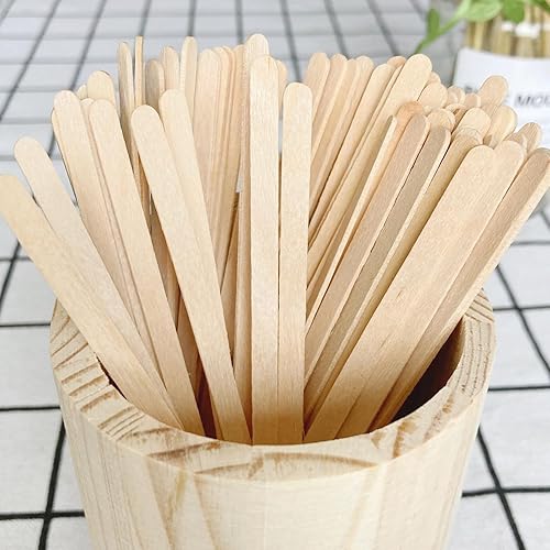 Miniatura 3 de Agitadores de café de madera de 5.5 pulgadas, 1000 palitos desechables para café y cócteles, mezclador de bebidas de madera con extremos lisos,