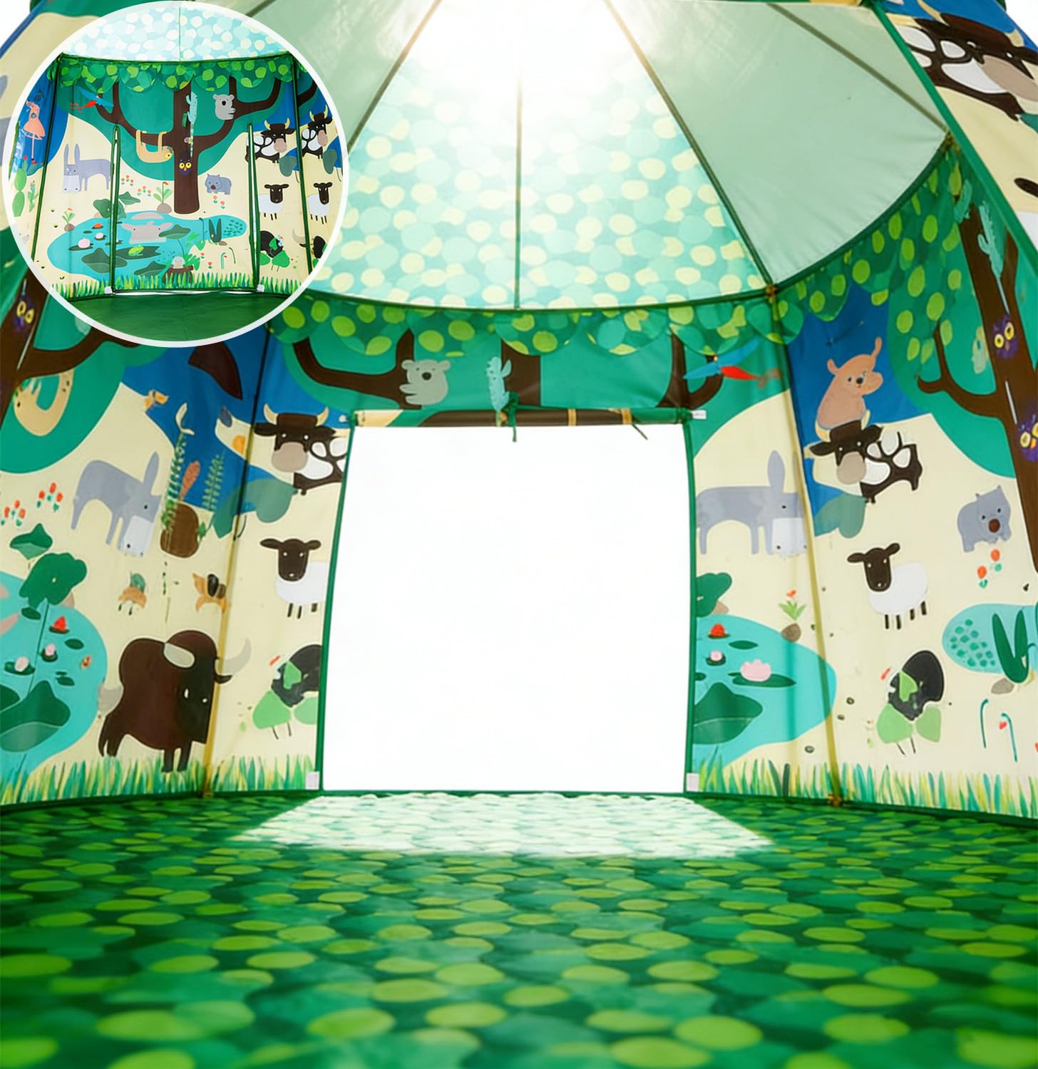 Tienda de campaña para niños, Tienda de campaña emergente para niños para diversión en Interiores y Exteriores, Juguete para niñas, casita de Juegos, diseño de yurta único