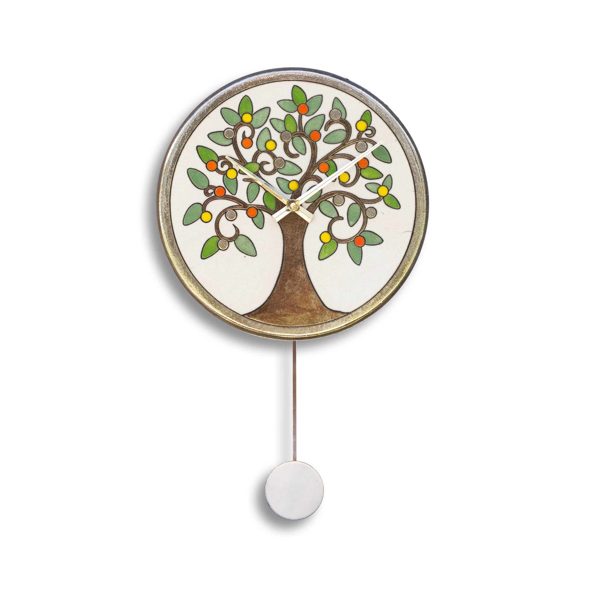 Horloge murale céramique Raku MOLISH Arbre Multicolore, cadeau idéal art
