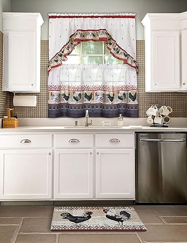 Miniatura 2 de Achim Home Furnishings Alfombrilla antifatiga, 18 x 30, gallo, multicolor (3), borgoña, 30 pulgadas (ancho) x 20 pulgadas (largo)