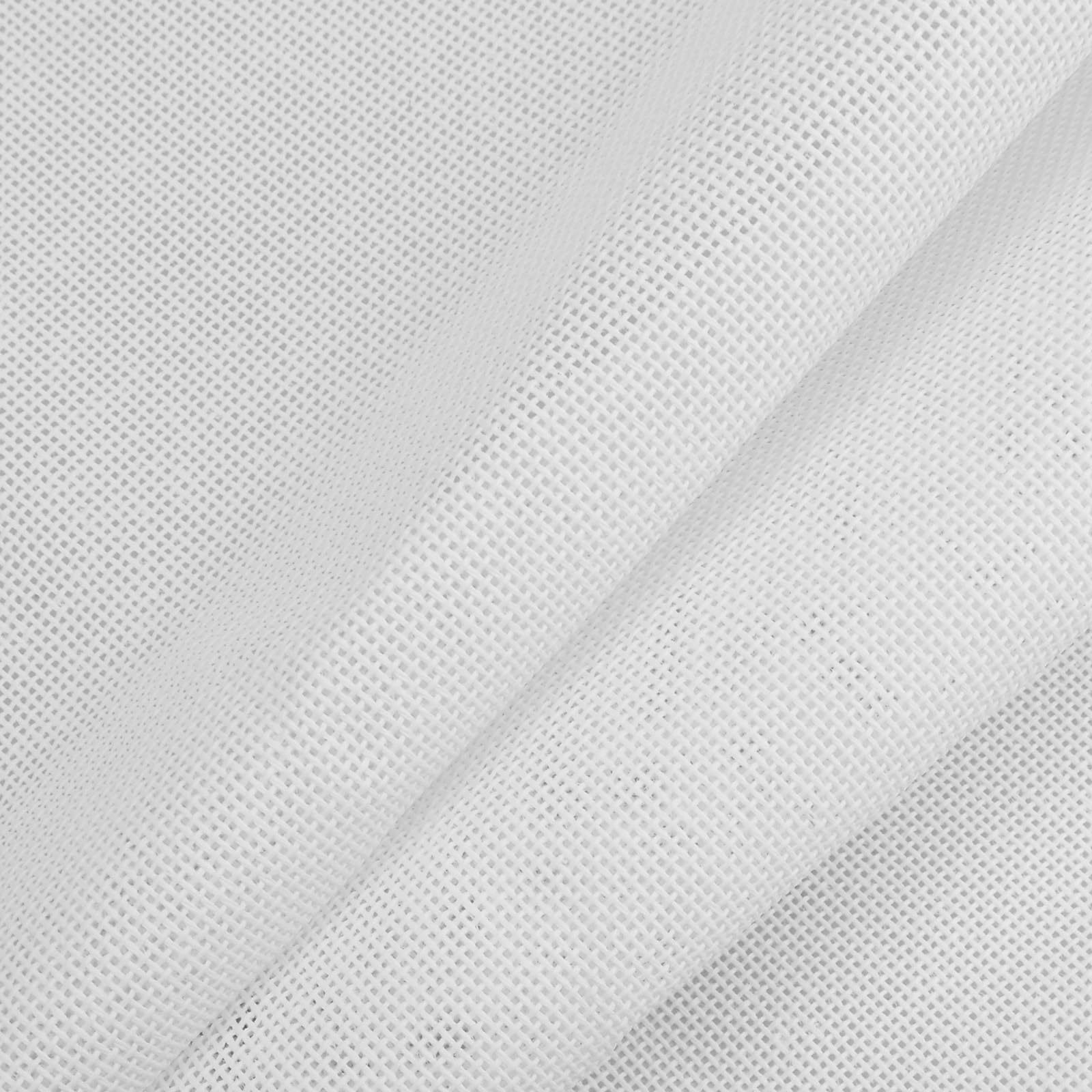 18 Mesh Needlepoint Canvas, 20x14in/50x35cm Blank White Polyester Interlock Embroidery Fabric Cloth for Cross Stitch Knit Crochet Sewing & Craft Projects