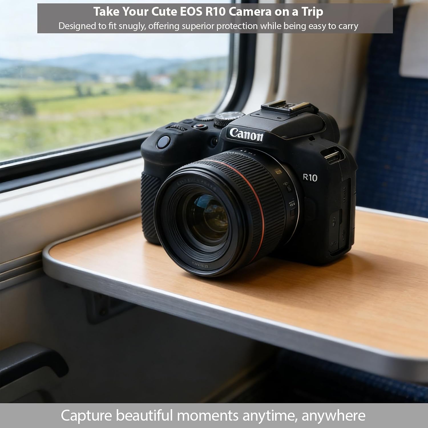 Case for Canon EOS R10 Mirrorless Camera, Skin, Anti-Scratch, Lightweight Sleeve, Soft Silicone Rubber Protective Case Cover for Canon EOS R10 Accessories (Black) image 3