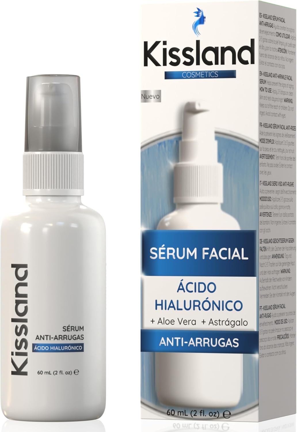 Anti-rimpelserum met zuiver hyaluronzuur, aloë vera en astragalus 60 ml, ideaal als rimpelvulling voor diepe rimpels, serum voor gezicht, anti-aging, rimpelcrème met direct effect