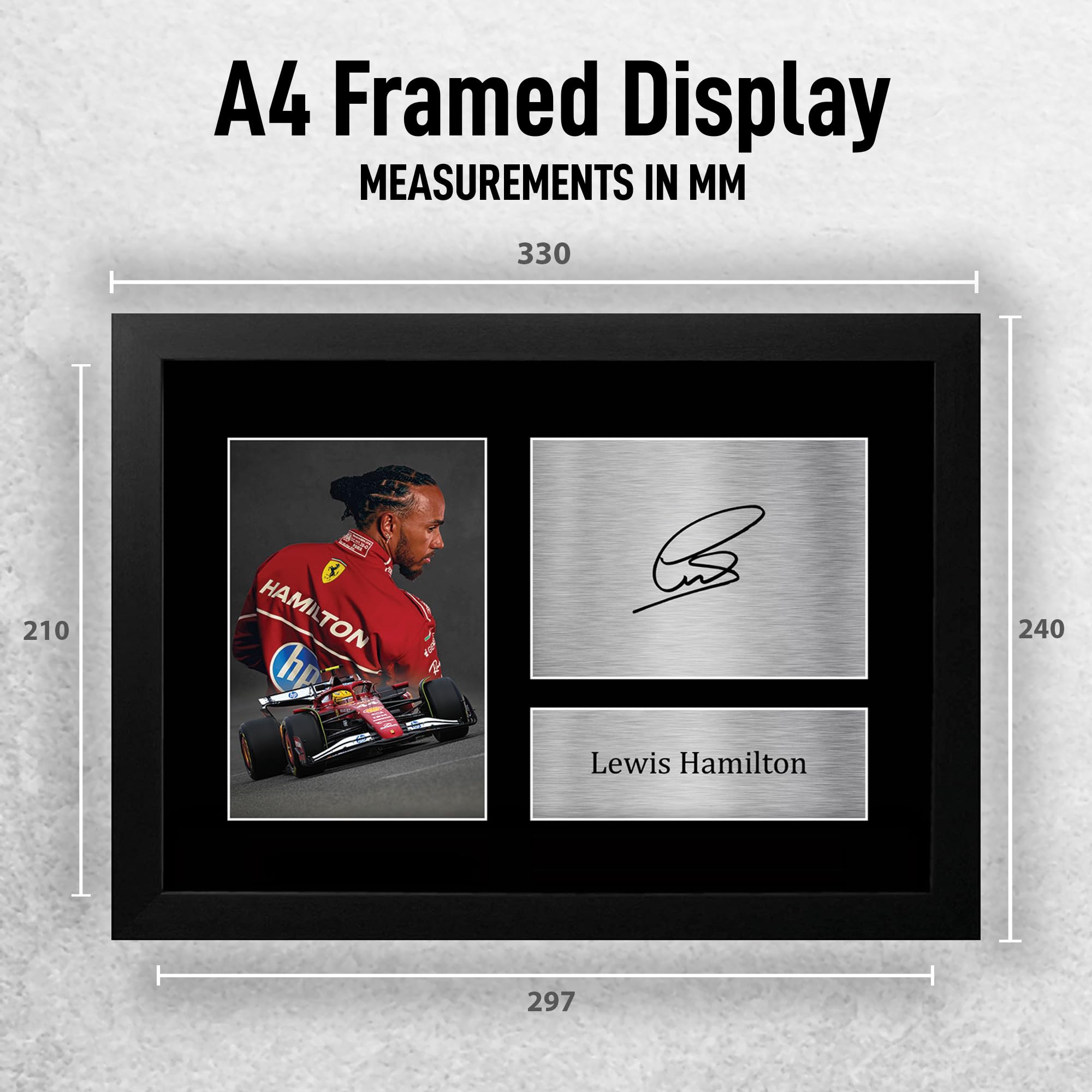 HWC Trading Lewis Hamilton Ferrari Gifts Printed Signed Autograph Picture for F1 Formula 1 Racing Fans - A4 Framed - Image 2