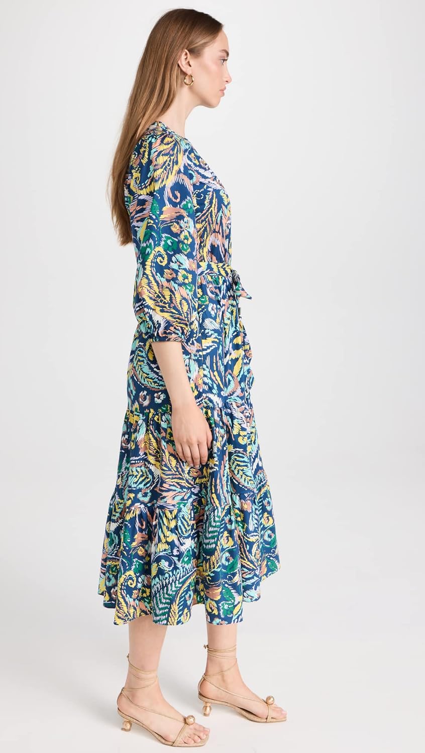 Shoshanna Women's Sunny Printed V-Neck Midi Dress - Image 4