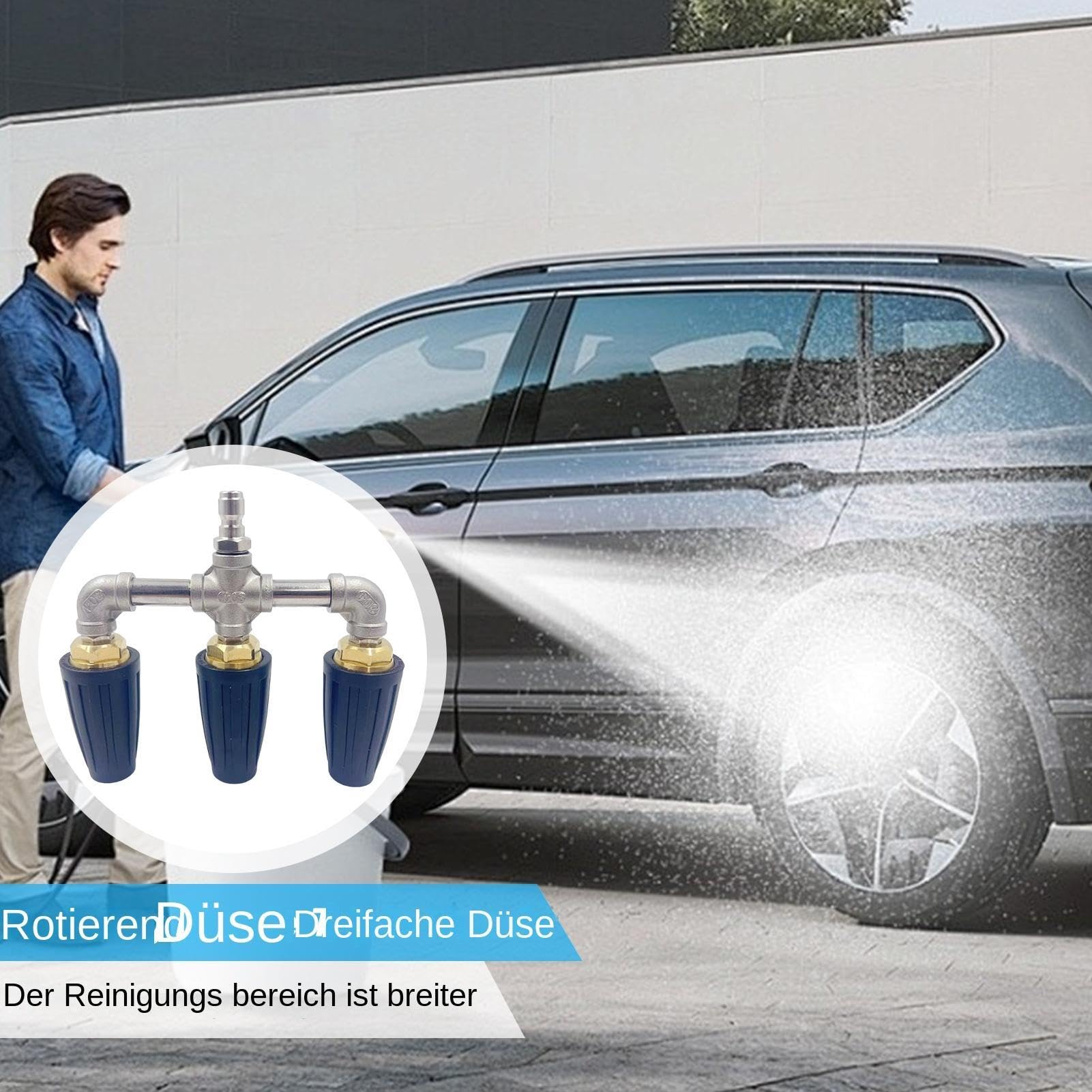 Ugello Rotante Per Idropulitrice Ugello Turbo con Connessione Rapida per la | Componente ugello turbina rotante Testa Per Pulizia A Pressione, Pareti, Finestre, , Cal