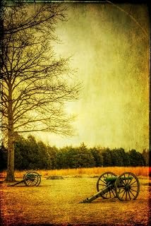 DIY 5d Diamond Art Kits,Round Full Drill Gem Diamond dots Painting Civil War Cannons at Sunset