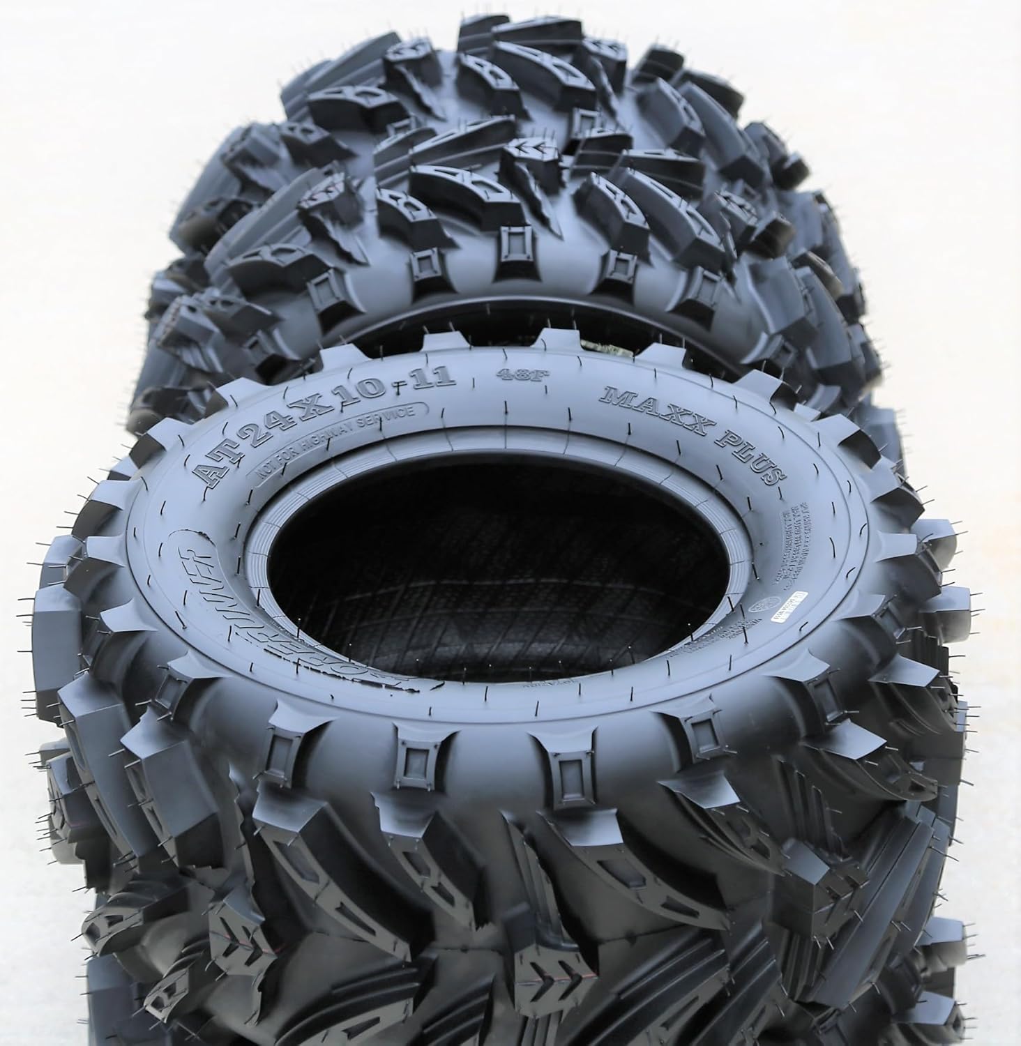 Forerunner Maxx Plus M/T ATV UTV Mud Off-Road Tire-24x10.00-11 24x10-11 24x10x11 48F Load Range 6 Ply BSW Black Side Wall