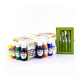 dabble Finger Painting Fun Pack | 8 Non-Toxic, Washable Finger Paints & 4 Chubby Brushes for Kids | Safe Painting Set fo
