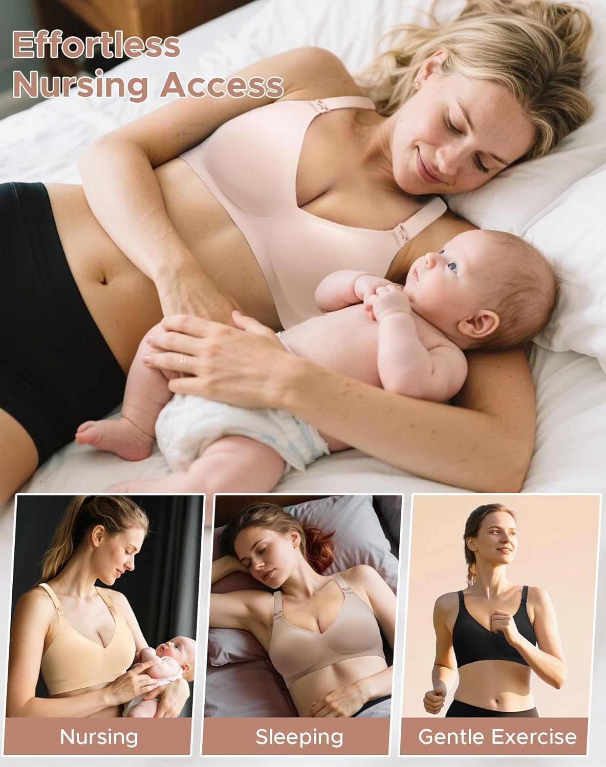 INNERSY Seamless Nursing Bras for Breastfeeding Maternity Bras for Pregnancy Comfortable Bralette - Image 4