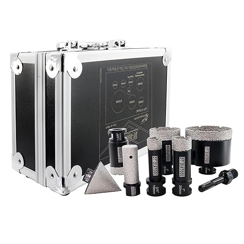 Miniatura 2 de DT-DIATOOL Kit de brocas de núcleo de diamante, 192535512.992in con broca de dedo de diamante de 45 pulgadas y broca de biselado de diamante de 2