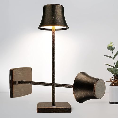 Lámpara de escritorio LED inalámbrica puerto de carga USB recargable alimentado por pilas 3 niveles de brillo regulable para exteriores hotel