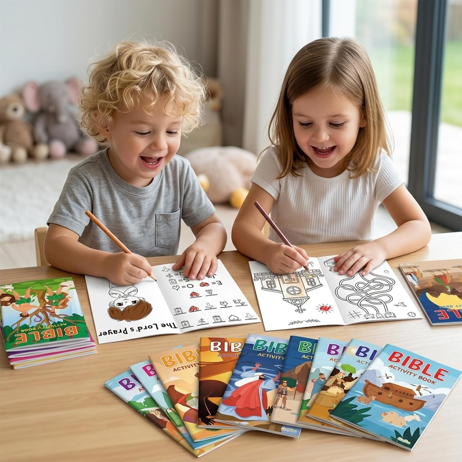 gisgfim Mini Christian Activity Books Coloring Books Kids Bible Verse Religious Party Favors Bulk Jesus Vacation Bible School Crafts Challenging Game for Kid Goodie Bags Stuffers Sunday School 144 PCS