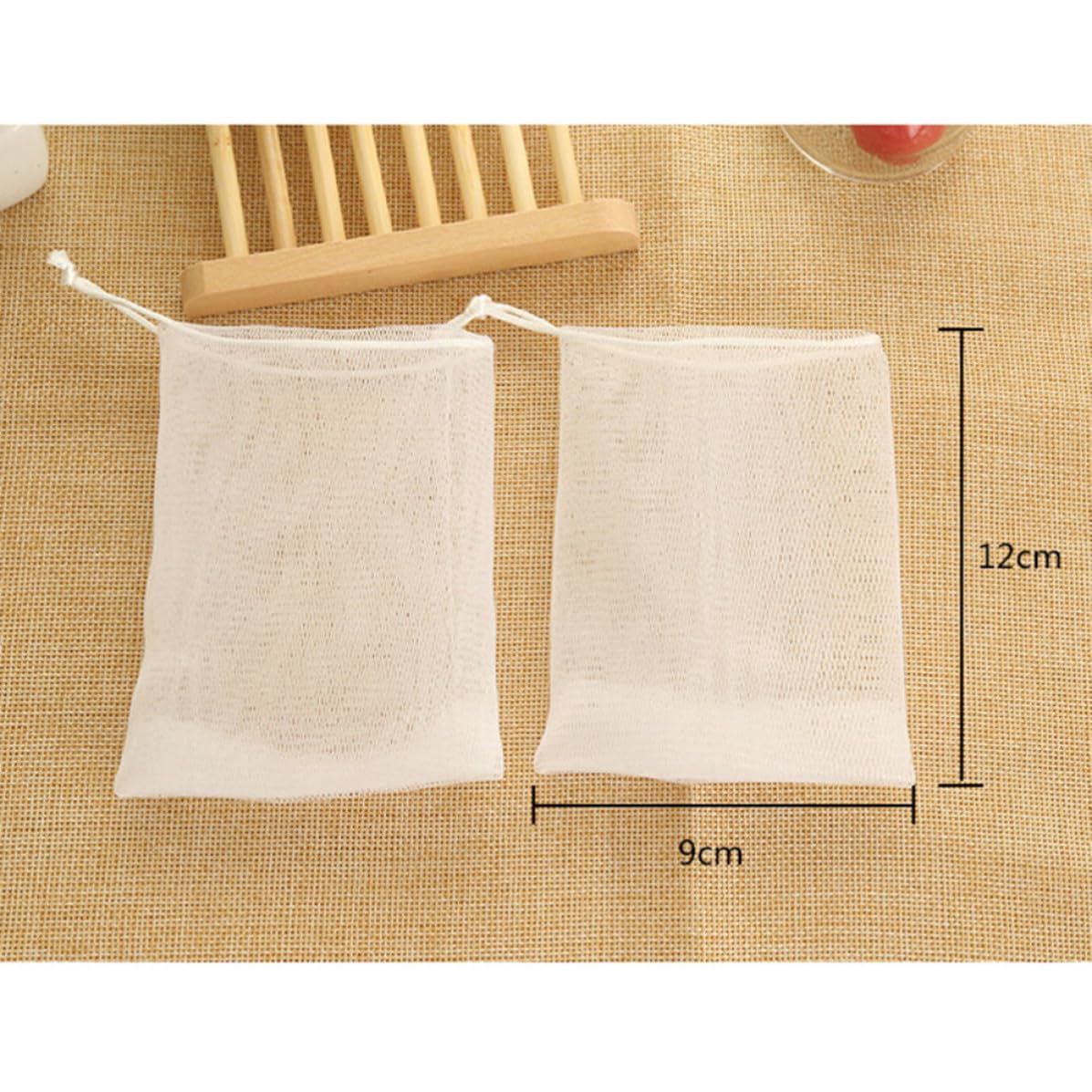 Foaming Mesh Soap Pouch Yarn for Face Cleansing 10pcs