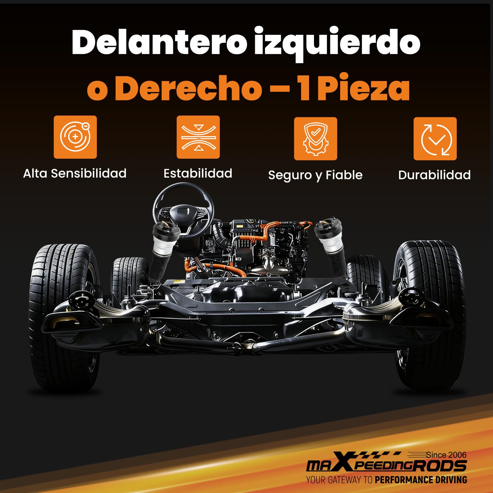 maXpeedingrods Amortiguador de Aire, Suspensión Delantera de Alta Sensibilidad y Estabilidad, Suspensión Neumática de Choque para Coche S-Class W220 S280 S320, Ajuste Preciso y Instalación Fácil.