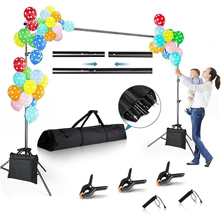 Backdrop Stand 8.5x10ft, ZBWW Photo Video Studio Adjustable Backdrop Stand for Parties, Wedding, Photography, Advertising Display
