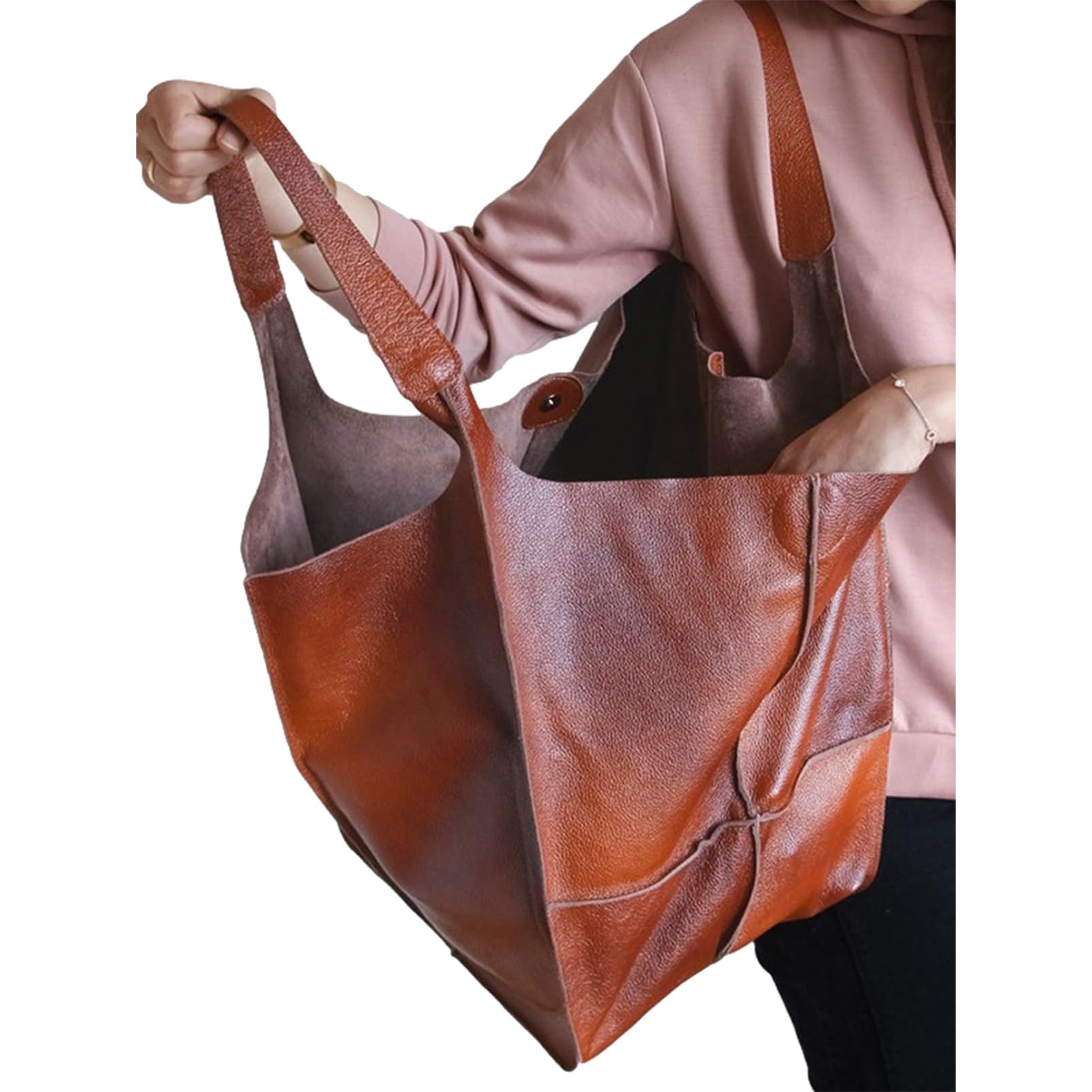 Borsa Tote Extra Grande Donna Borsa Bucket Hobo Oversize in PU