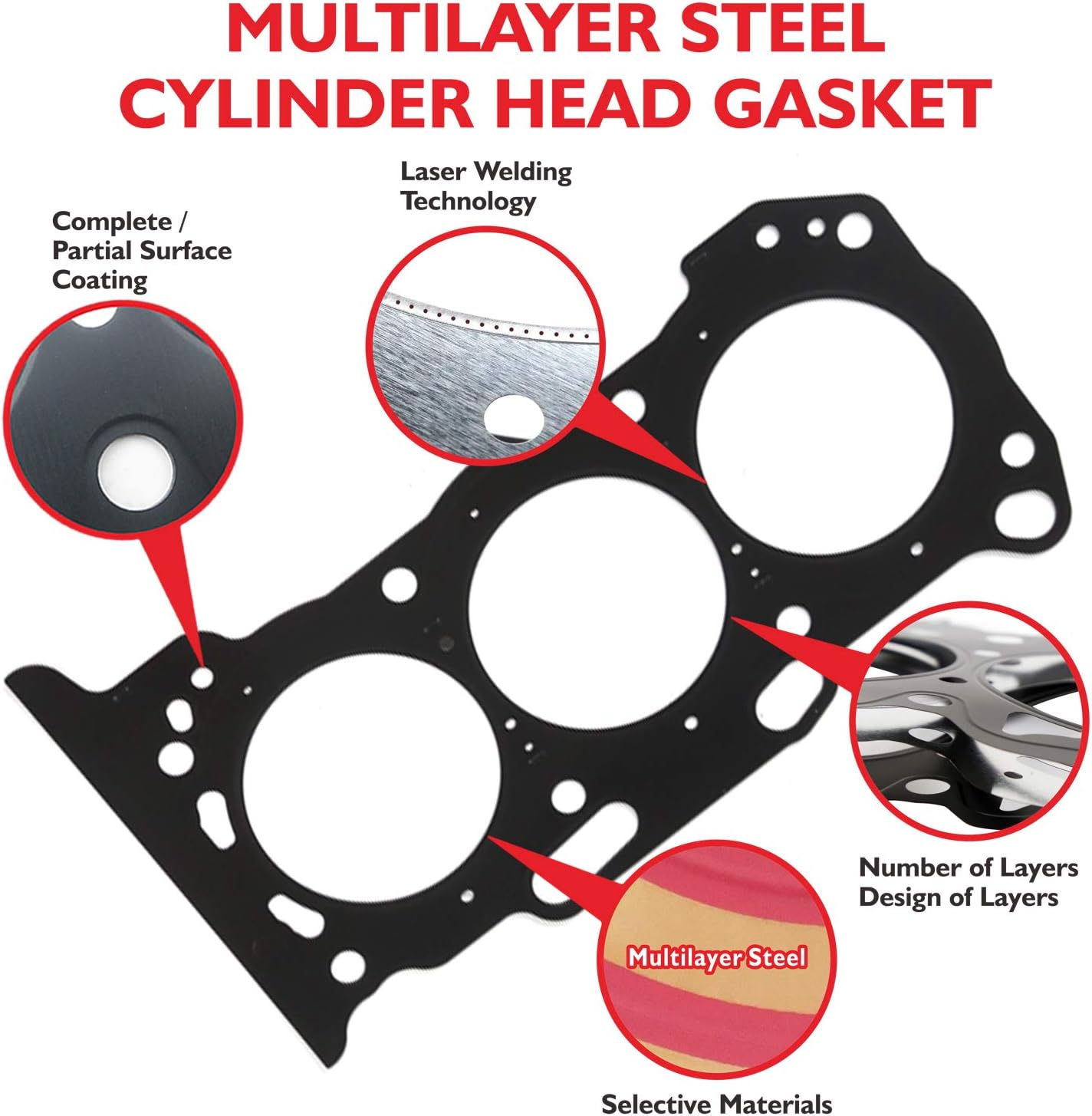MOCA Head Gasket Set Fit 2007-2018 for Lexus ES350 3.5L & 2010-2019 for Lotus Evora 3.5L & 2005-2018 for Toyota Avalon 3.5L & 2009-2016 for Toyota Venza 3.5L