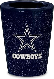NFL Football Primary OR Wordmark Logo 2oz Ceramic Shot Glass for Fans, Laser Engraved In Team Color Single Shot Glass