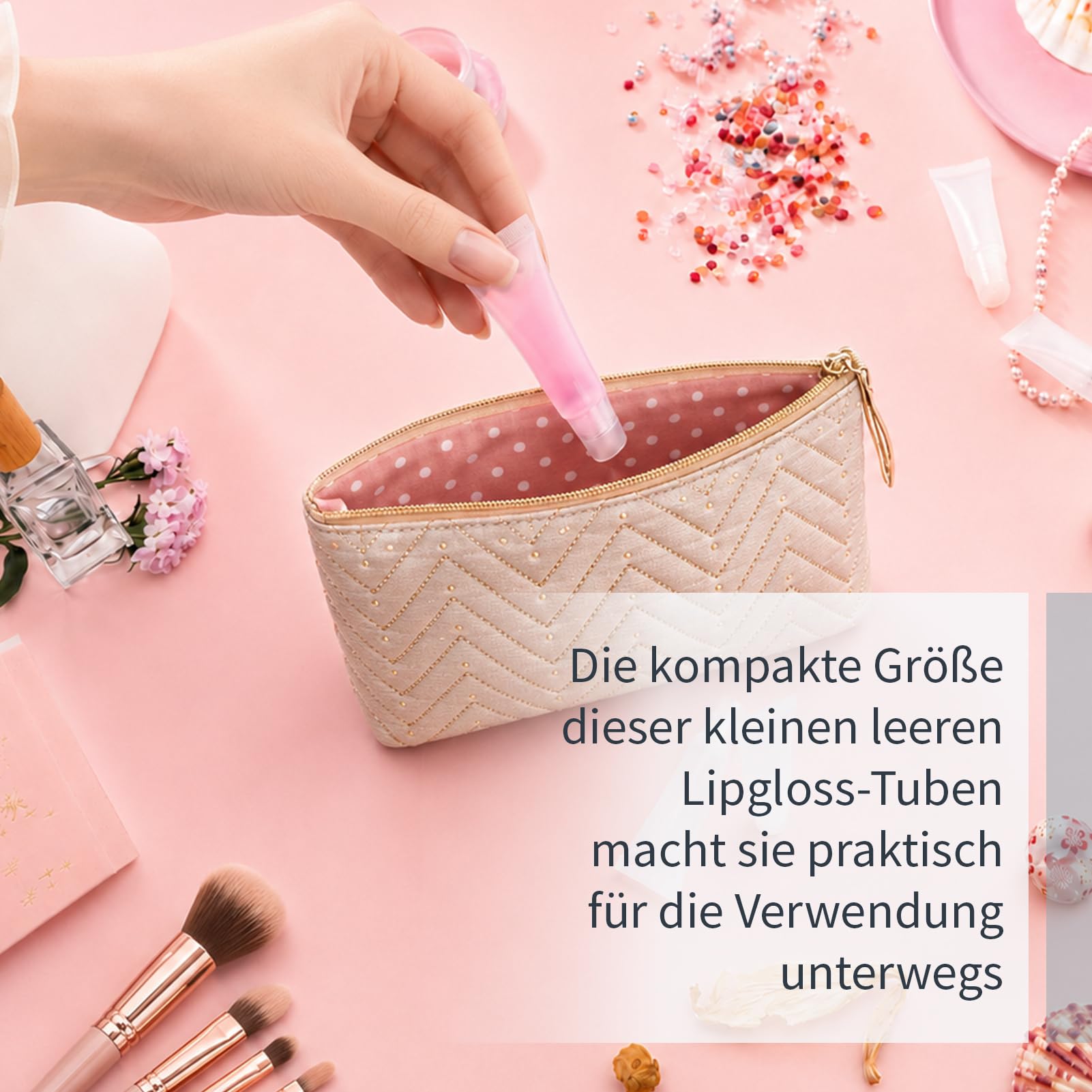 5 tubi per lucidalabbra, 10 ml, trasparenti, ricaricabili, mini tubi cosmetici per trucco, da viaggio