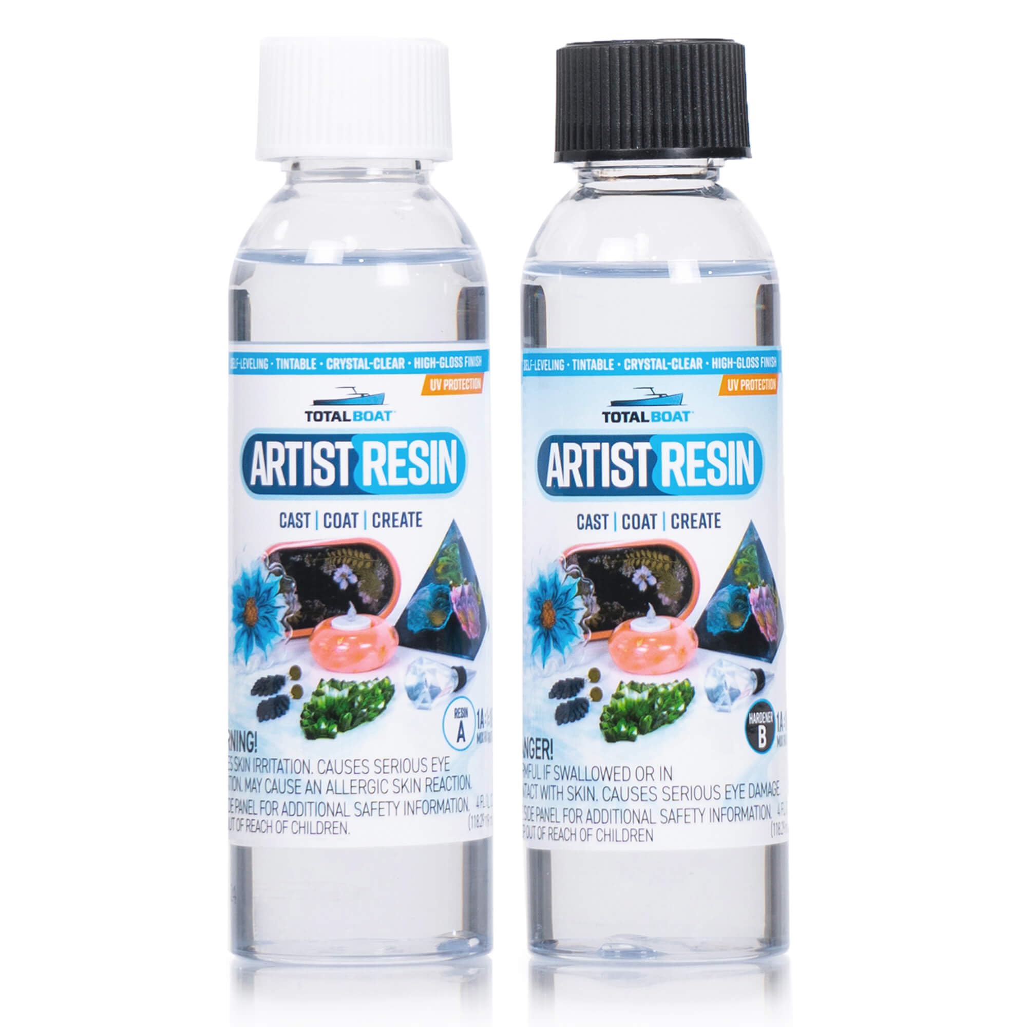 TotalBoat Artist Epoxy Resin - 8 Oz. Kit with 1:1 Mix Ratio and UV Resistance - High-Gloss, Crystal-Clear Casting Formula for Artwork, Charms, Crafts, Jewelry, and Tumblers
