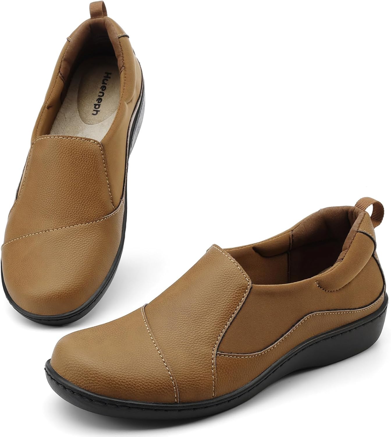 Women's Comfort Leather Loafers Cute Casual Slip On Lightweight Walking Flats Everyday Work Shoes - Image 7