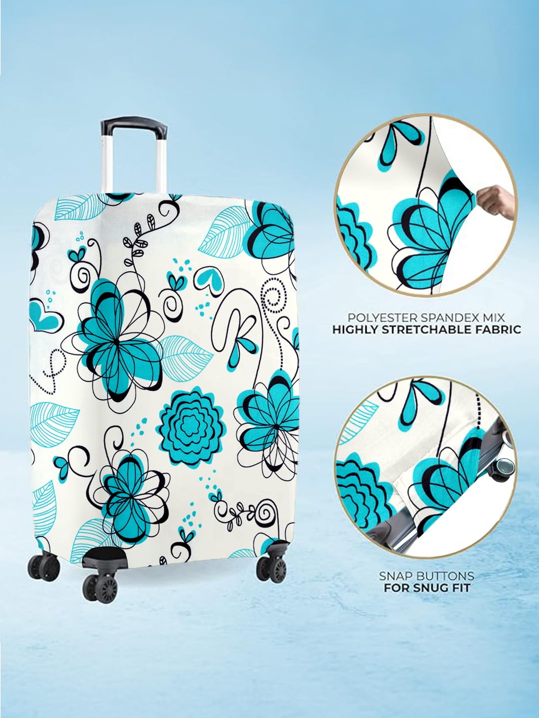 Cortina Tropical Design - Funda ecológica para maleta de viaje | Pequeña | Se adapta a equipaje de 18 a 22 pulgadas | Poliéster y elastano | 55 cm (20 pulgadas) | Protectores de equipaje |