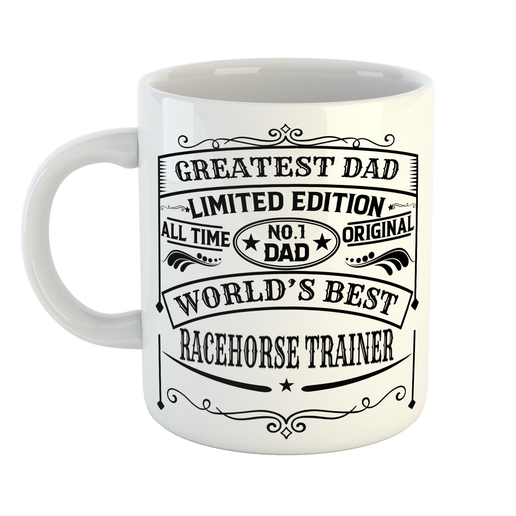 Just The Shirt Greatest Dad World's Best Racehorse Trainer Limited Edition No 1 Dad Vintage Style Print Mug