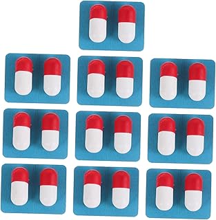 FUNNETOYU Doctor's Capsules Toy for Children, Medical Role Play, Pack of 10, Wooden Capsule Toy for Toddlers, Interactive Medicine Props for Creative Play