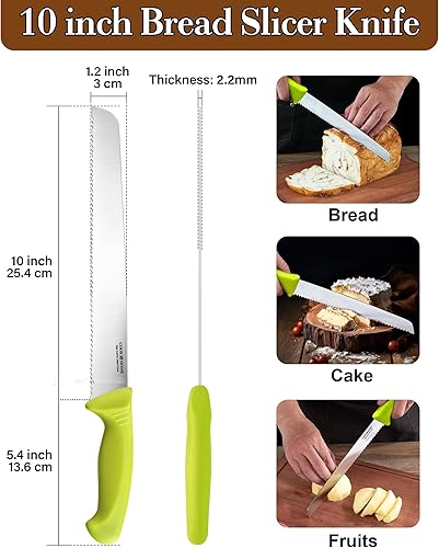Vista 27 de Cook N Home Juego de cuchillos de deshuesado de 6 pulgadas, acero inoxidable de alto carbono, flexibles curvados y rectos, cuchillos de cocina de 2