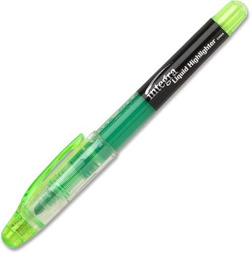 Miniatura 3 de Integra Resaltador de tinta líquida, punta de cincel, resistente a la decoloración, verde fluorescente (ITA33314)