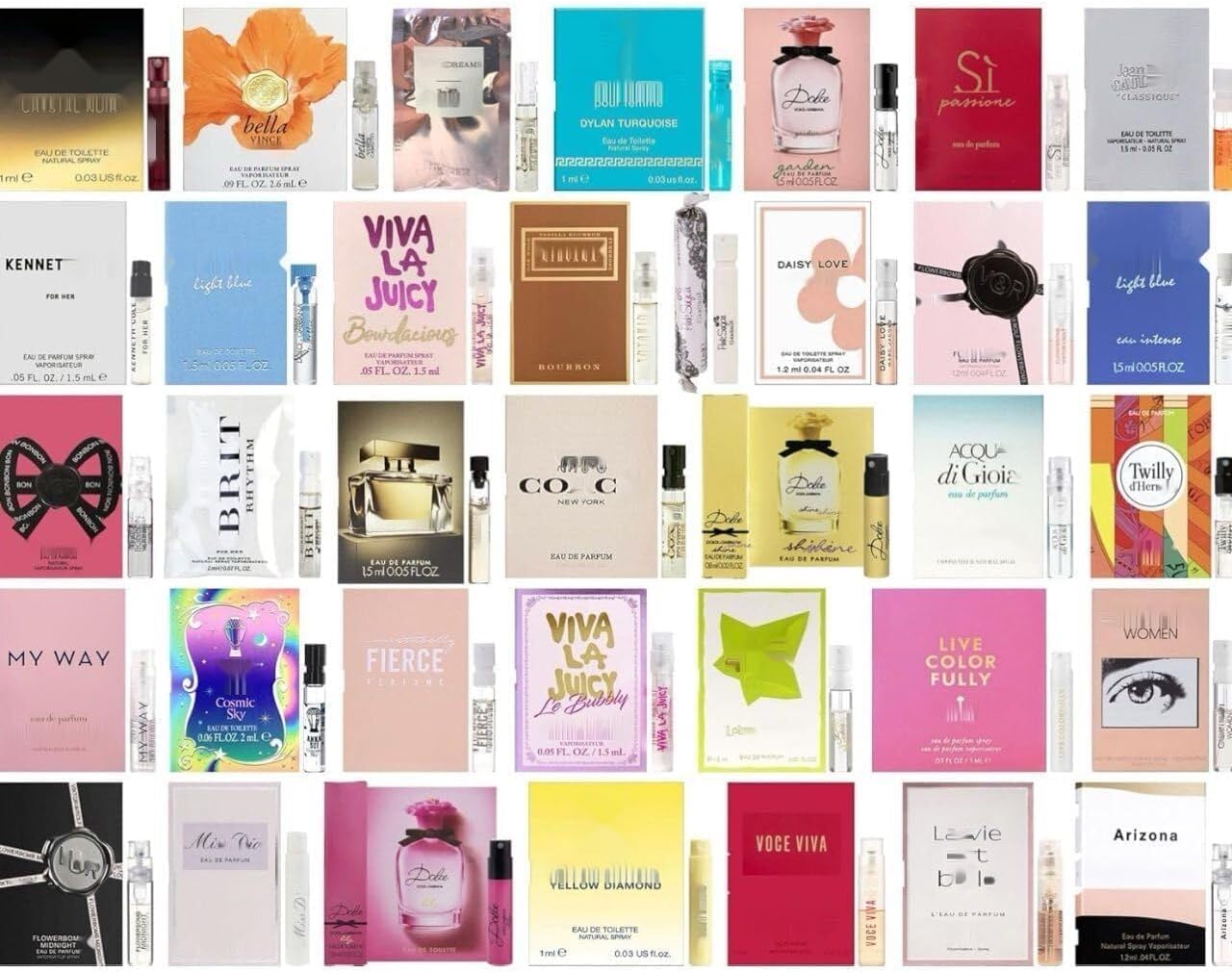 JRoBeauty Perfume High End Fragrance Samples Set for Women - (Pack of 12 Sample Vials)