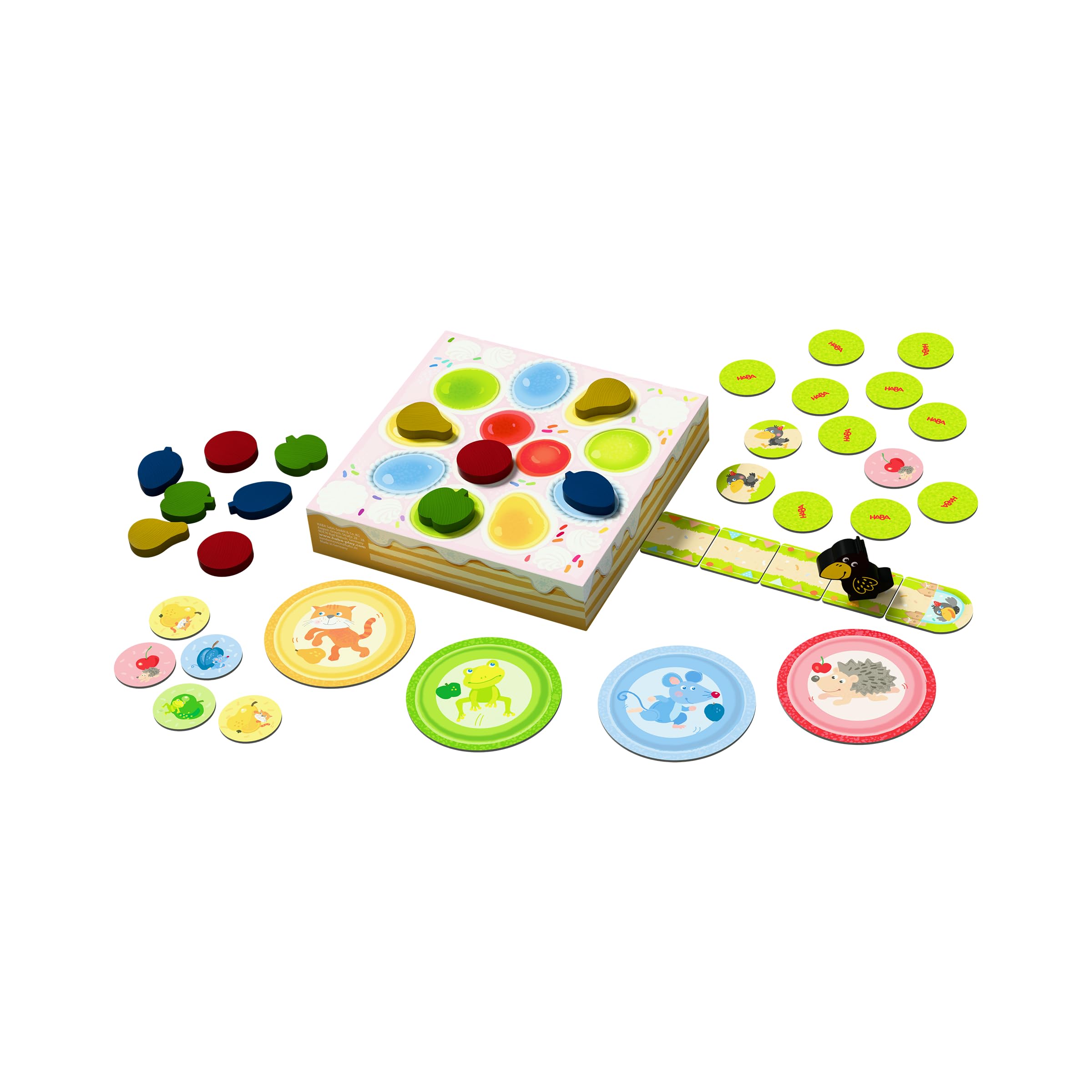 HABA 2013166004 - Mis Primeros Juegos La Tarta de Teo, Juego Infantil de Mesa cooperativo de Movimiento. Más 2 años