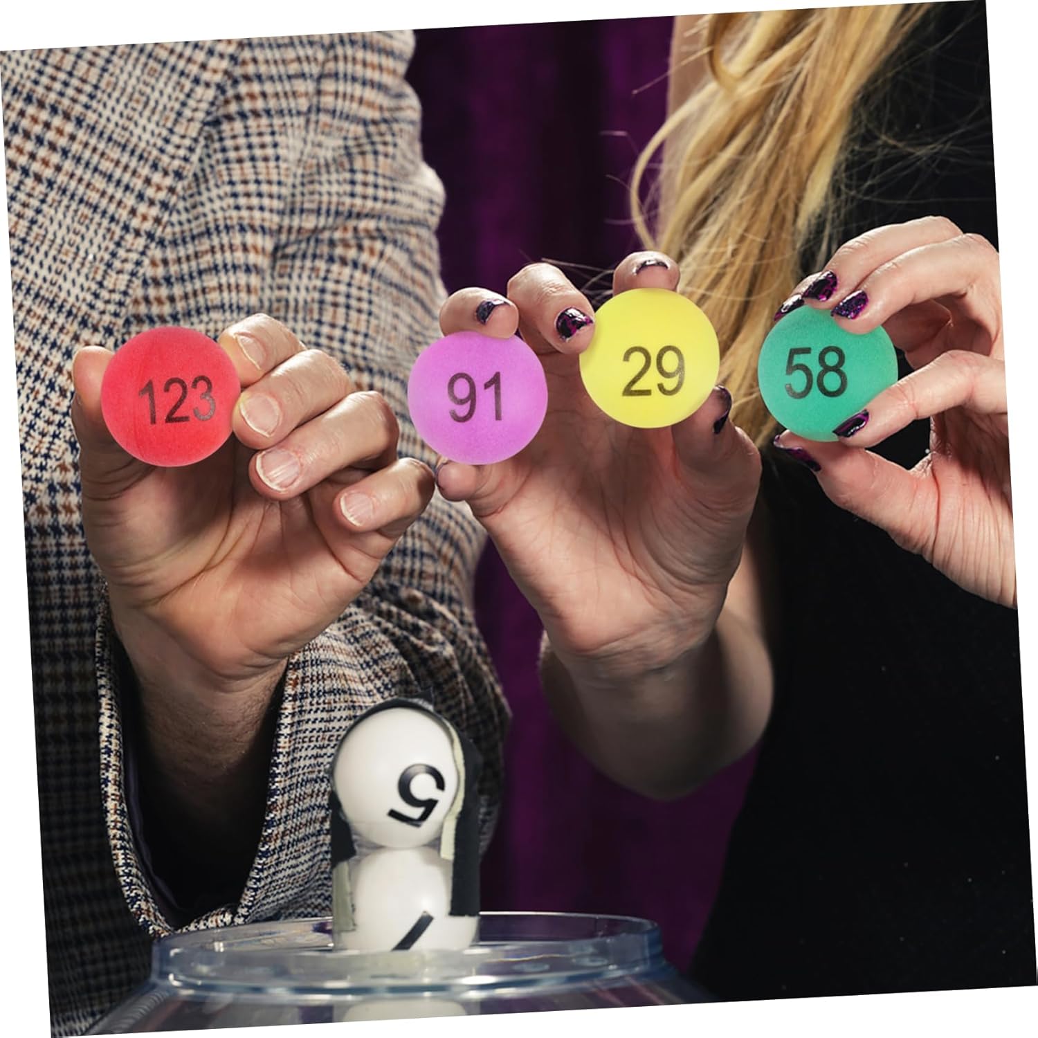 KICHOUSE 150pcs Assorted Pp Number Balls Table Tennis Pong Balls for Boys and Girls Party Games Raffle Draw Bright