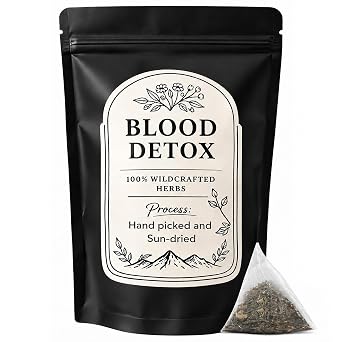 Blood Detox Tea Jamaica, with Lotus Flower Flagweed, Cinnamon, Yushu and More, All Natural Herbal Formula, Handmade, Releasebody and Mind, Adjust Body,Caffeine-Free Loose Leaf Blend, 170 g 1