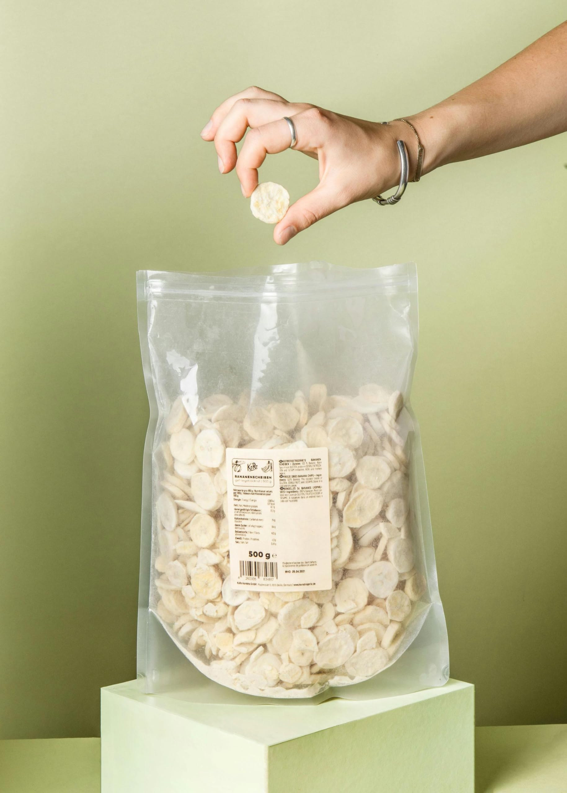 KoRo - Banane a fettine liofilizzate 500 g - croccanti e 100% naturali - solo frutta - senza additivi