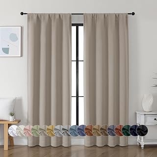 Simplebrand Ava Stone Blackout Curtains 72 Inch Length for Bedroom 2 Panels