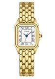 Small Gold Watches for Women, Vintage Roman Dial Women's Watches, Rectangular Case Ladies Analog Watch