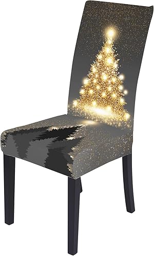 Miniatura 3 de XMNTG Juego de 6 fundas de silla de Navidad para comedor, diseño de árbol de Navidad, fundas para sillas con estampado de árbol de Navidad, fundas