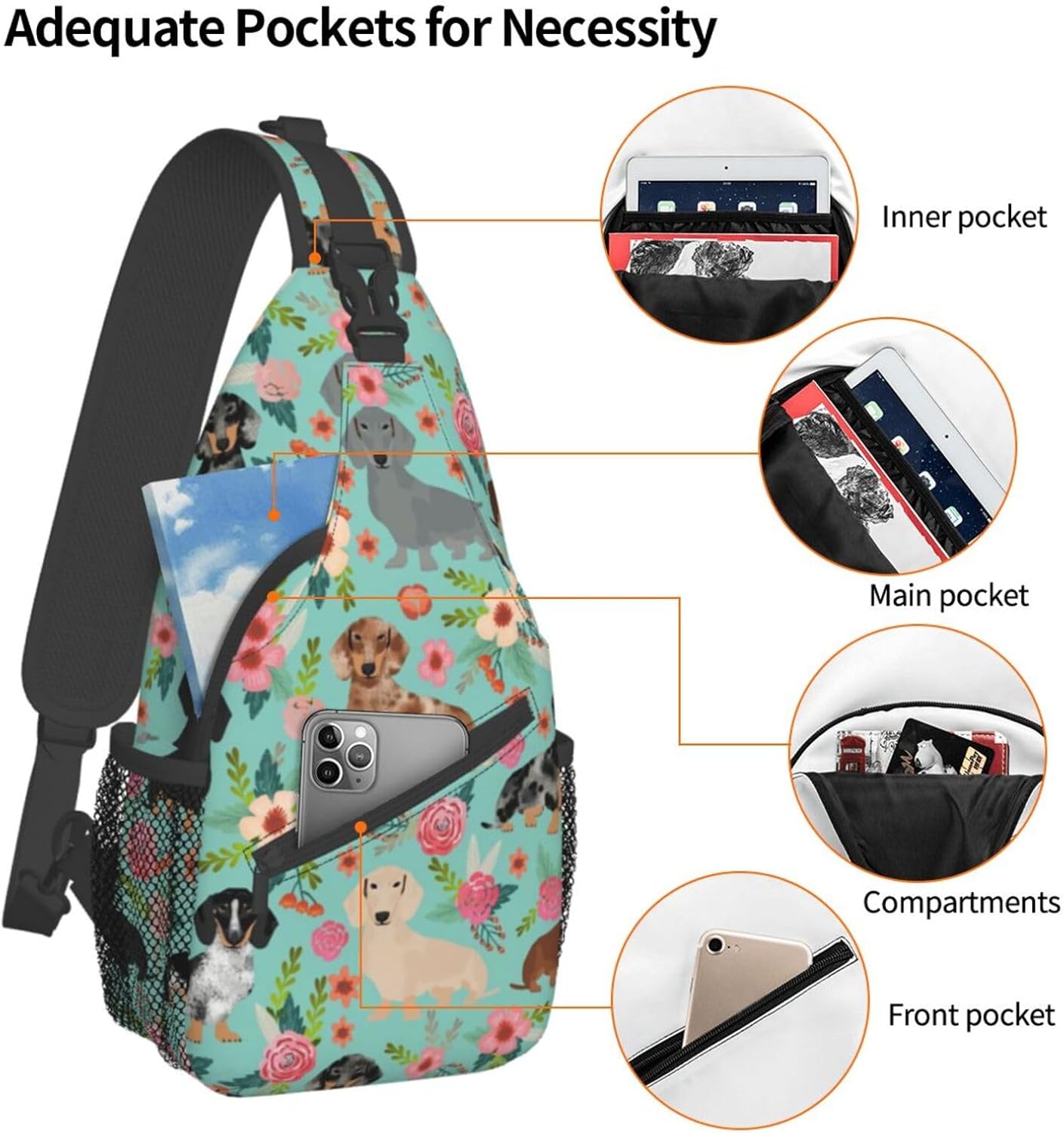 VOOHDDY Crossbody Bag For Women Men Travel Hiking Backpack Sling Shoulder Chest Bags Casual Daypack Purse Sport - Image 3