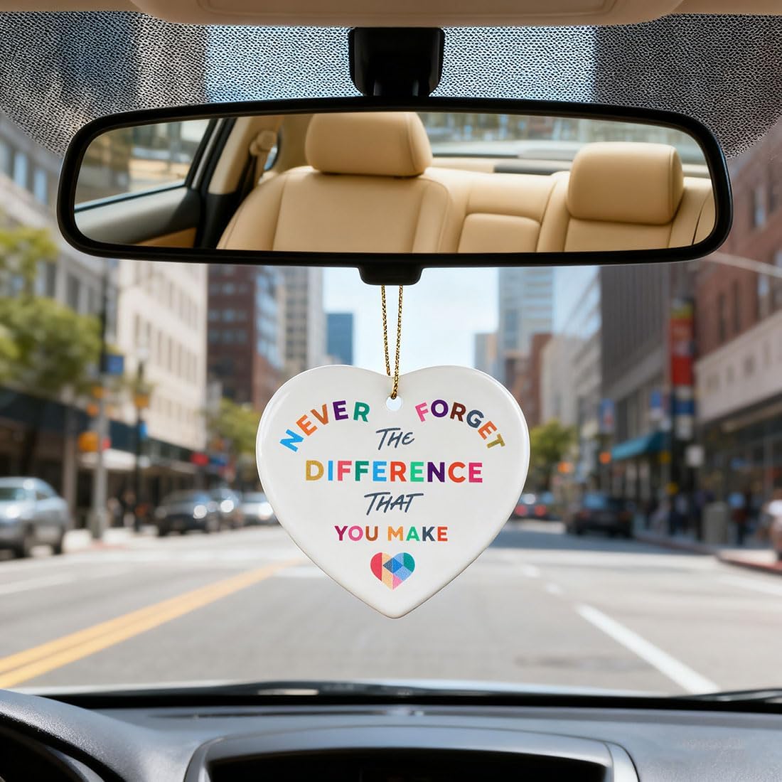 Heart Shaped Ceramic Ornament - Thank You Gift for Women, Teachers, Nurses, Friends, Coworkers - Never Forget The Difference You Make - Appreciation, Farewell, Retirement, Christmas Inspirational Gift - Image 7