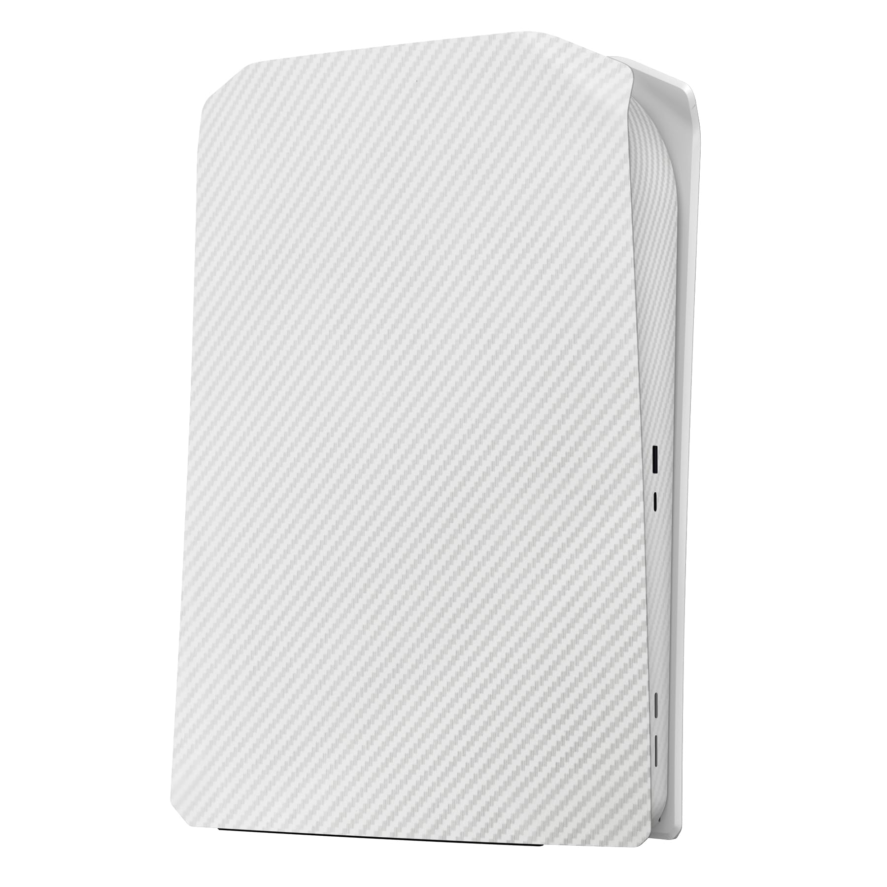 eXtremeRate eXcover Copertura per ps5 Console Disc Edition,Cover Coperchio Custodia Placca Shell Ricambio per ps5 Console Standard Versione-Fibra di Carbonio Bianca