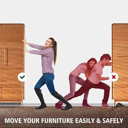 Miniatura 6 de Deslizadores cuadrados de muebles para alfombra, 24 almohadillas móviles de muebles resistentes de 3 pulgadas, deslizadores de muebles