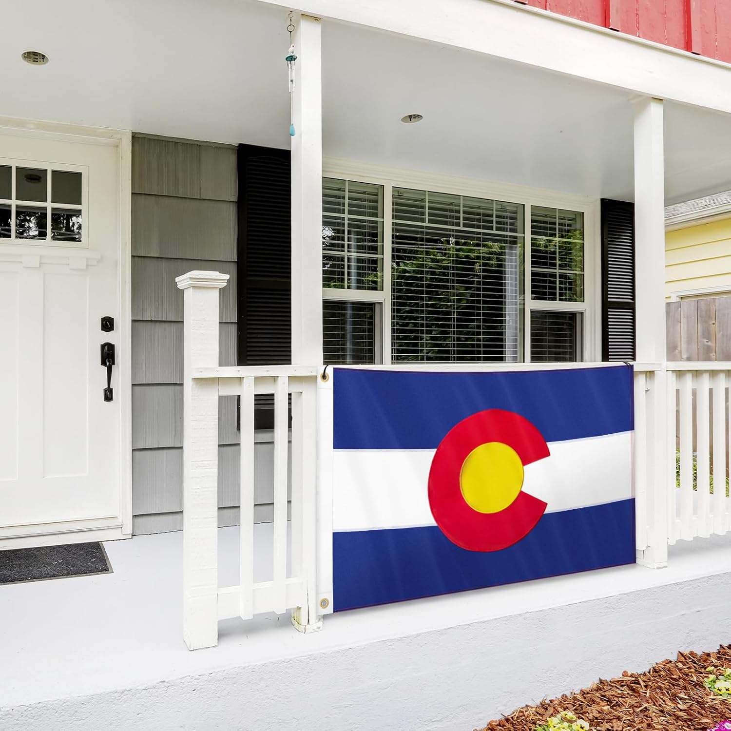 Colorado Flag 3x5 FT Heavy Duty Outdoor, Embroidered Red C and Gold Sun | Double Sided 210D Oxford Fabric | Brass Grommets and 4 Stitch Hemming | State of Colorado CO Flags for Outside House Garden - Image 7