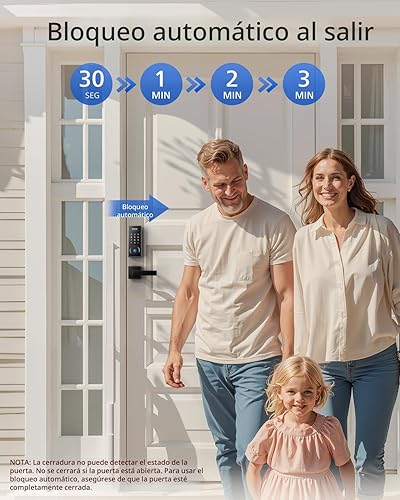 Miniatura 6 de Philips Cerradura inteligente con asas, juego de cerradura de puerta de entrada sin llave, cerradura de puerta inteligente con 2 asas de nivel,