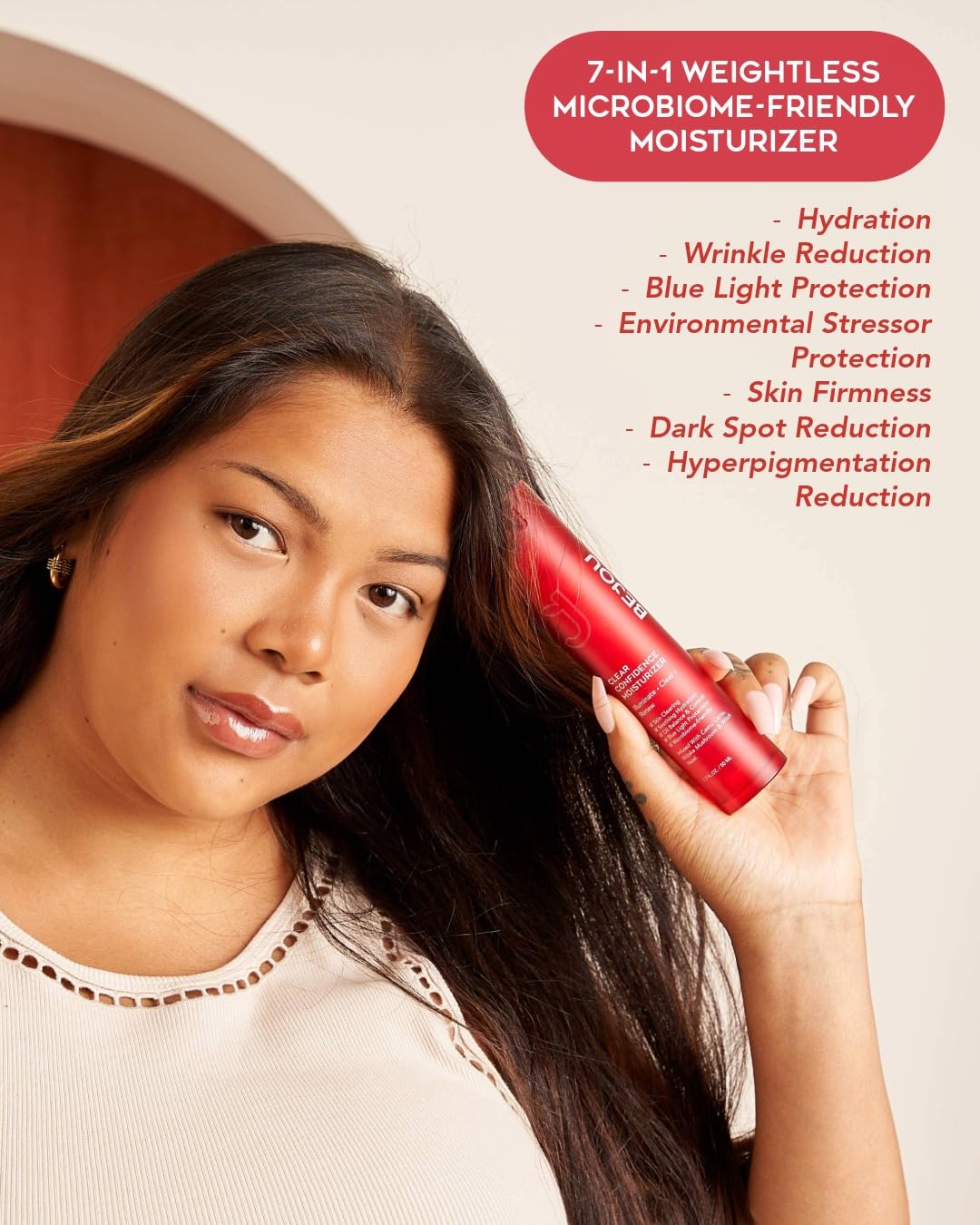 BEJOU Clear Confidence Moisturizer,Daily Oil Control Cream with Chontaduro, Camu Camu, Shiitake Mushroom, For Acne-Prone & Sensitive Skin,Dark Spots,Latin American Natural Retinol Alternative,1.7FL OZ