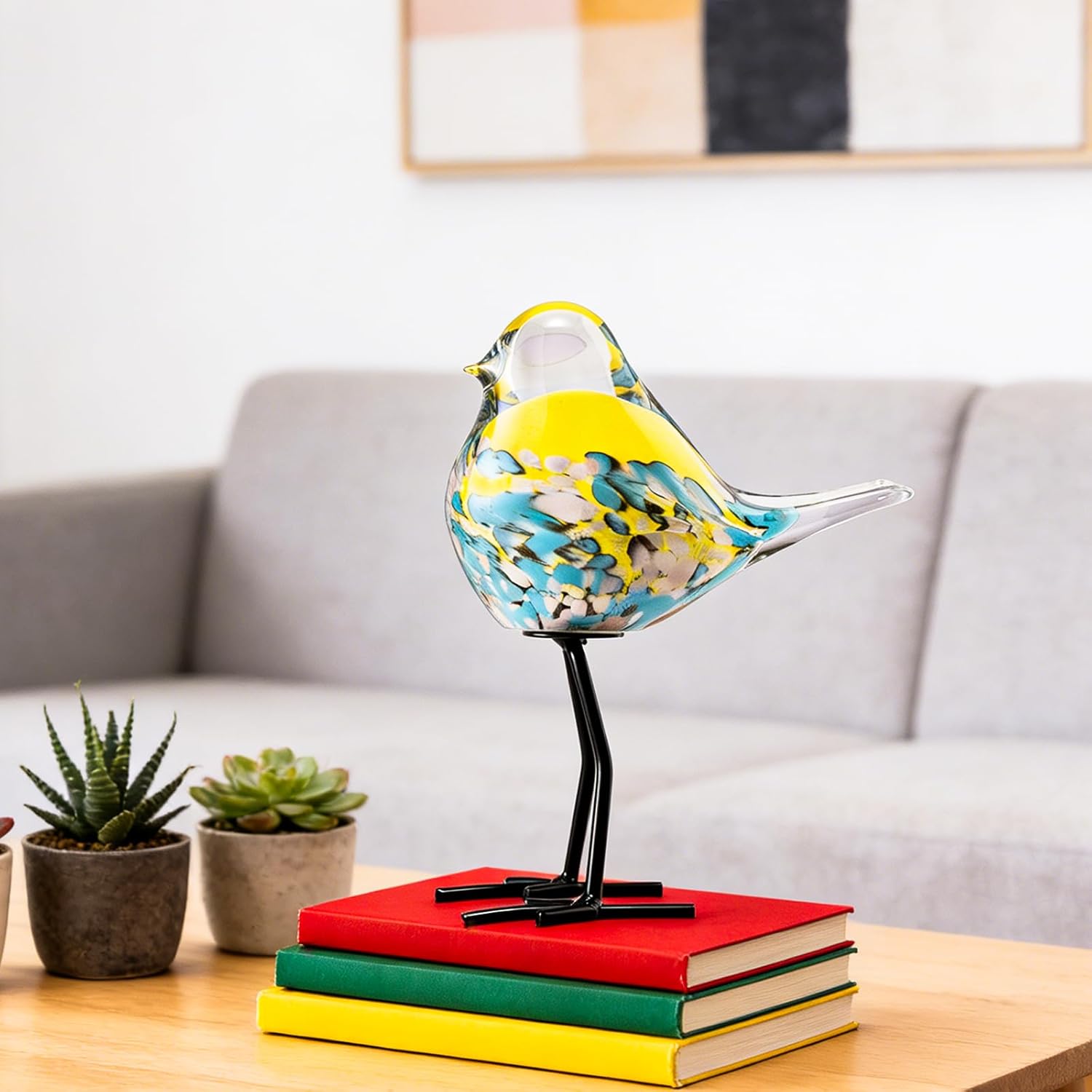 Glass Bird Figurines Art Collectible Ornaments Statue Figurines Modern Handmade Sculpture Home Decor