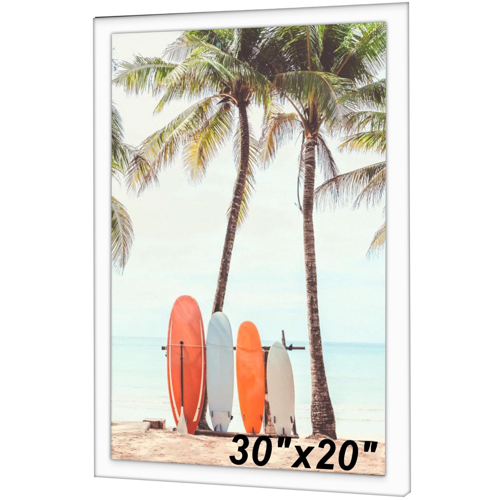 White 30x20 Inches Photo Frame Wooden Portrait & Horizontal Wall Photo Frame Durable Acrylic Hanging Photos Pictures Frame Decoration 76.2 x 50.8cm